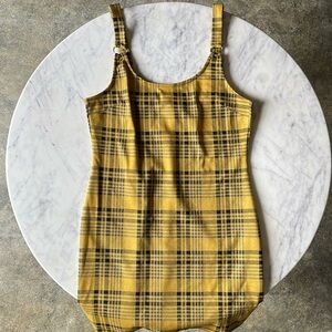 Forever 21 Yellow & Black Plaid Dress Size Medium